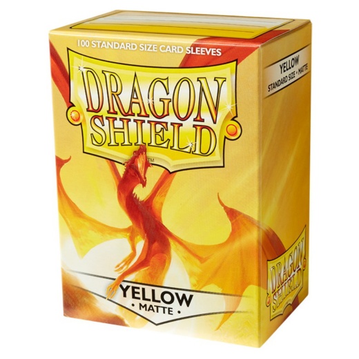 Sleeves Dragon Shield - Matte 63 x 88 mm Yellow i gruppen SELSKABSSPIL / Tilbehør / Sleeves hos Spelexperten (AT11014)