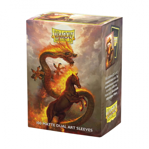 Sleeves Dragon Shield - 63 x 88 mm Fire Horse i gruppen SELSKABSSPIL / Tilbehør / Sleeves hos Spelexperten (AT12115)
