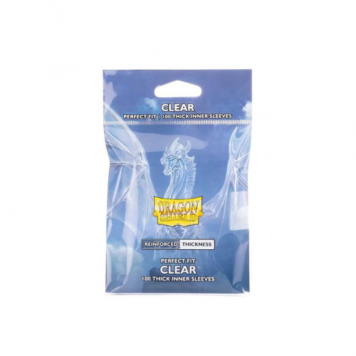 Sleeves Dragon Shield - 63 x 88 mm Perfect Fit Thick Inner - Clear i gruppen SELSKABSSPIL / Tilbehør / Sleeves hos Spelexperten (AT13004)