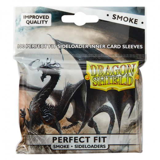 Sleeves Dragon Shield Perfect Fit Smoke Sideloaders - 63 x 88 mm i gruppen SELSKABSSPIL / Tilbehør / Sleeves hos Spelexperten (AT13123)