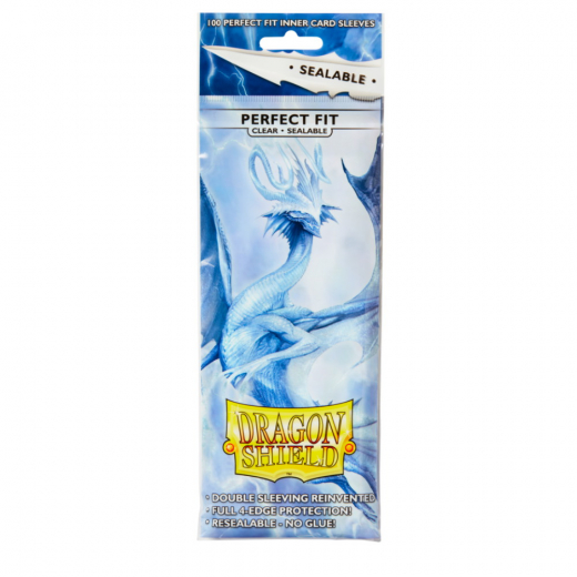 Sleeves Dragon Shield - 63 x 88 mm Perfect Fit Sealable - Clear i gruppen SELSKABSSPIL / Tilbehør / Sleeves hos Spelexperten (AT13201)