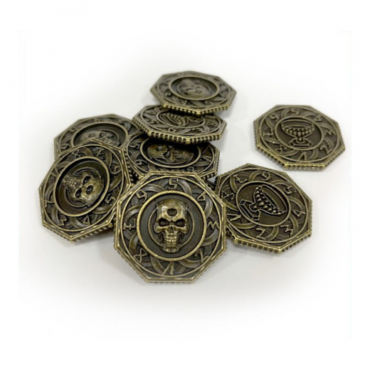 Tainted Grail: Metal Coins (Exp.) i gruppen SELSKABSSPIL / Tilbehør hos Spelexperten (AWRTG09)