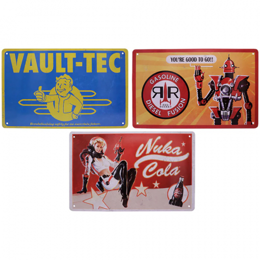 Fallout Tin Sign Set i gruppen LEGETØJ / Collectibles / Fallout collectables hos Spelexperten (B-FLT57)