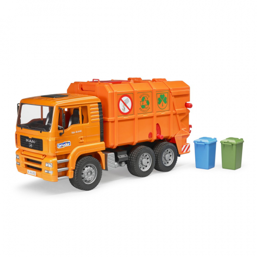 Bruder MAN TAG Garbage truck (orange) i gruppen  hos Spelexperten (BR2760)