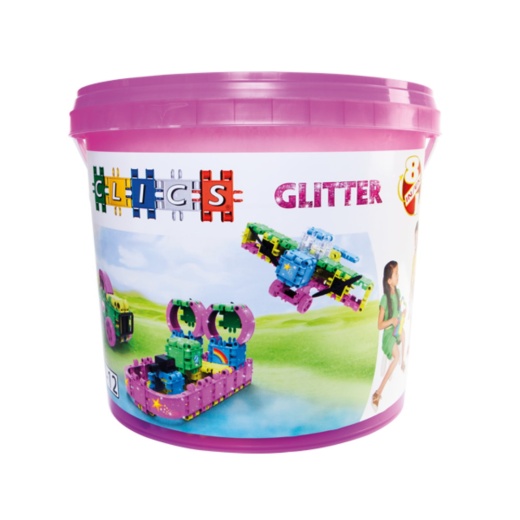 Clics - Glitter Bucket - 8 i 1 i gruppen LEGETØJ / Byggeklodser / Clics hos Spelexperten (CB180)