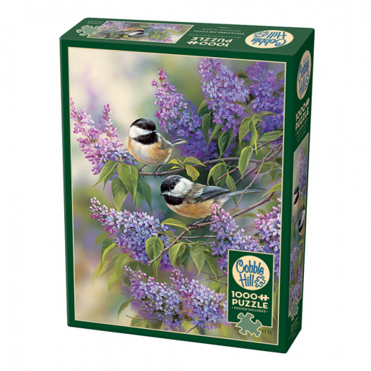 Cobble Hills Chickadees And Lilacs 1000  Brikker i gruppen PUSLESPIL / 1000 brikker hos Spelexperten (CH80112)