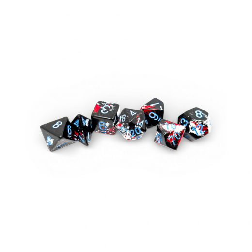 Dice Set 7 Brush Dark Side/Blue i gruppen SELSKABSSPIL / Tilbehør / Terninger & tilbehør hos Spelexperten (CHX24408)