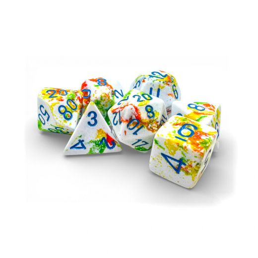 Dice Set 7 Brush Breezy/Blue i gruppen SELSKABSSPIL / Tilbehør / Terninger & tilbehør hos Spelexperten (CHX24409)