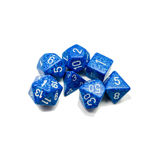 Dice Set 7 Speckled Water i gruppen SELSKABSSPIL / Tilbehør / Terninger & tilbehør hos Spelexperten (CHX25306)