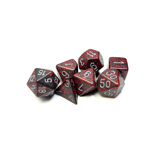 Dice Set 7 Speckled Silver Volcano i gruppen SELSKABSSPIL / Tilbehør / Terninger & tilbehør hos Spelexperten (CHX25344)