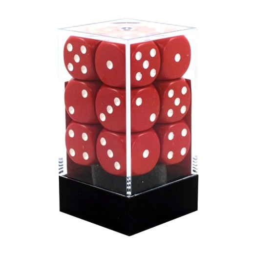 Dice Set D6 Opaque Red/White 16 mm i gruppen SELSKABSSPIL / Tilbehør / Terninger & tilbehør hos Spelexperten (CHX25604)