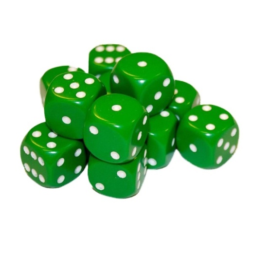 Dice Set D6 Opaque Green/White 16 mm i gruppen Nyheder hos Spelexperten (CHX25605)