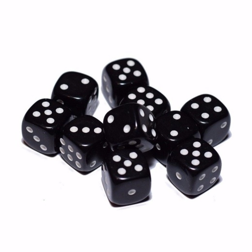 Dice Set D6 Opaque Black/White 16 mm i gruppen SELSKABSSPIL / Tilbehør / Terninger & tilbehør hos Spelexperten (CHX25608)