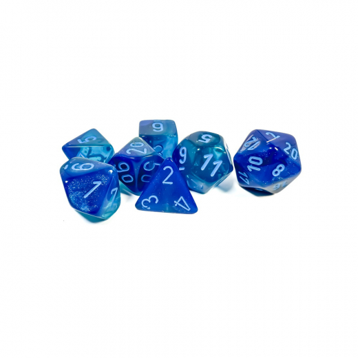 Dice Set 7 Gemini Blue-Blue/Light Blue i gruppen SELSKABSSPIL / Tilbehør / Terninger & tilbehør hos Spelexperten (CHX26463)