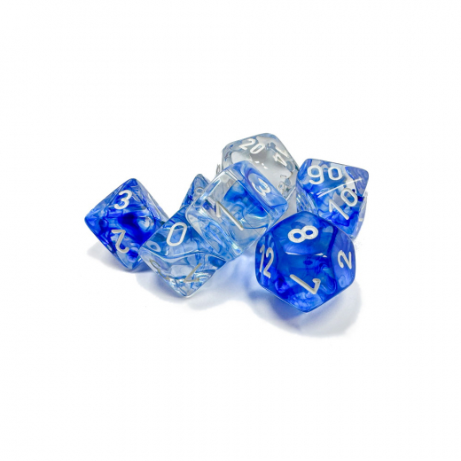 Dice Set 7 Nebula Dark Blue/White i gruppen SELSKABSSPIL / Tilbehør / Terninger & tilbehør hos Spelexperten (CHX27466)