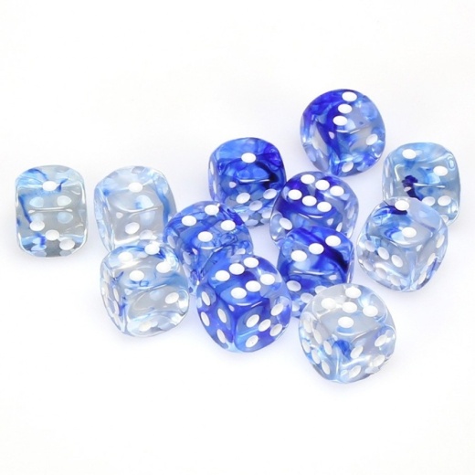 Dice Set D6 Nebula Dark Blue/White 16 mm i gruppen SELSKABSSPIL / Tilbehør / Terninger & tilbehør hos Spelexperten (CHX27666)