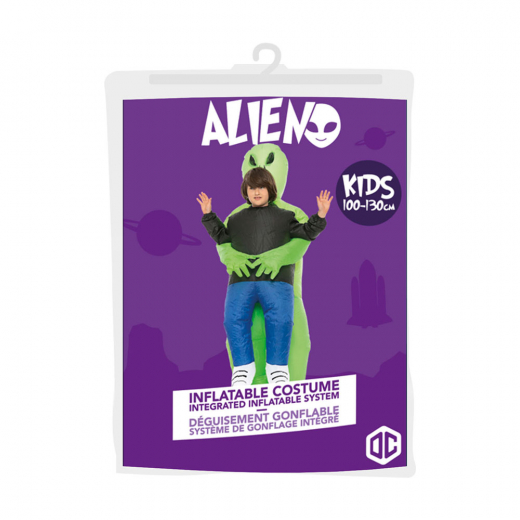 Oppustelig Alien kostume - Kids i gruppen LEGETØJ / Maskerade / Maskerade kostumer hos Spelexperten (COS-ALIEN-K)