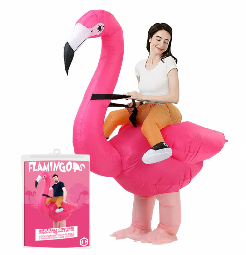 Oppustelig Flamingo kostume i gruppen LEGETØJ / Maskerade / Maskerade kostumer hos Spelexperten (COS-FLAMINGO)