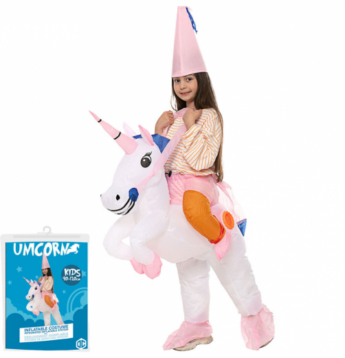 Oppustelig Unicorn kostume - Kids i gruppen LEGETØJ / Maskerade / Maskerade kostumer hos Spelexperten (COS-LICORNE-K)