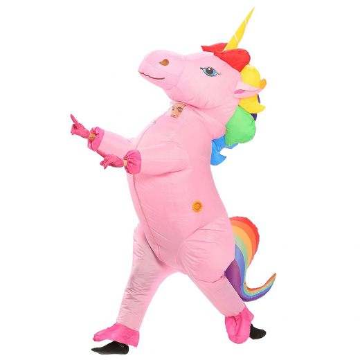 Oppustelig Giant Pink Unicorn kostume i gruppen LEGETØJ / Maskerade / Maskerade kostumer hos Spelexperten (COS-PINKUNI)