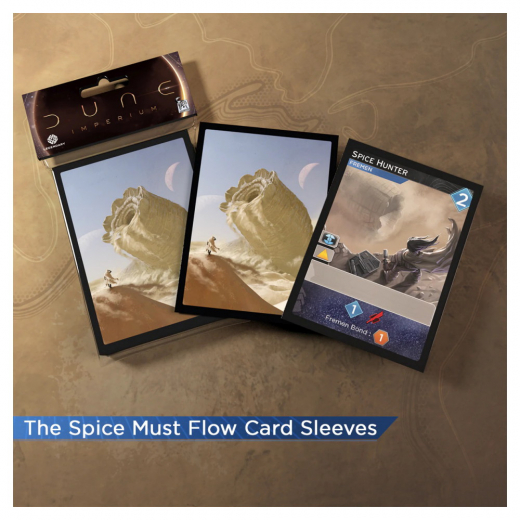 Dune: Imperium Sleeves 63,5 x 88 mm - The Spice Must Flow i gruppen SELSKABSSPIL / Tilbehør / Sleeves hos Spelexperten (DWD01007)