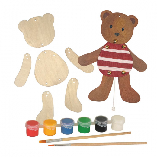 Træfigurer Til Maling -Jumping Jack Bear i gruppen LEGETØJ / Skab & mal hos Spelexperten (EG630595)