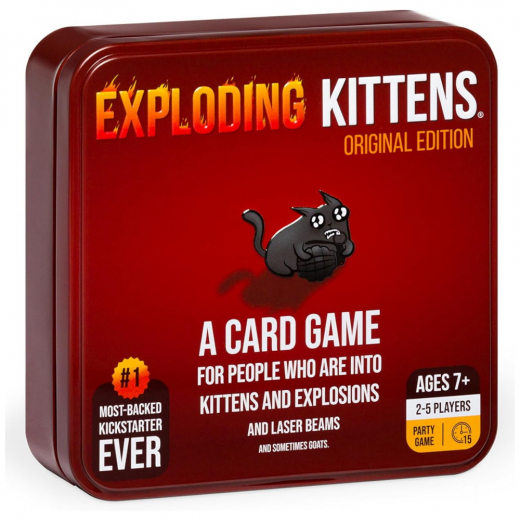 Exploding Kittens Original Edition Collectible Tin (EN) i gruppen SELSKABSSPIL / Kortspil hos Spelexperten (EKGT10TH)