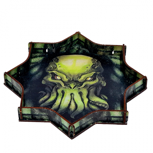 e-Raptor - Dice Tray Cthulhu 23 cm - Green i gruppen SELSKABSSPIL / Tilbehør / Terninger & tilbehør hos Spelexperten (ERP0523)
