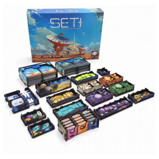 e-Raptor Insert - SETI: Search for Extraterrestrial Intelligence UV Print i gruppen SELSKABSSPIL / Tilbehør / Inserts & Organizers hos Spelexperten (ERP7409)