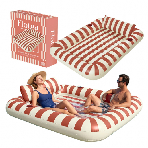 Flotea® XXL Pool Mattress – Beige and Terracotta i gruppen LEGETØJ / Vand legetøj / Oppustelig hos Spelexperten (FLOAT-T)