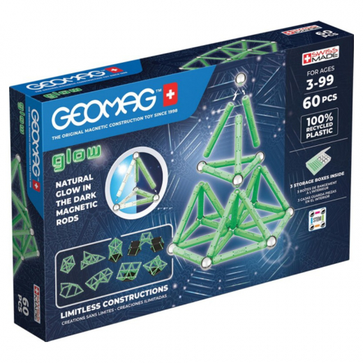 Geomag Glow 60 Dele i gruppen LEGETØJ / Byggeklodser / Geomag hos Spelexperten (GEO338)