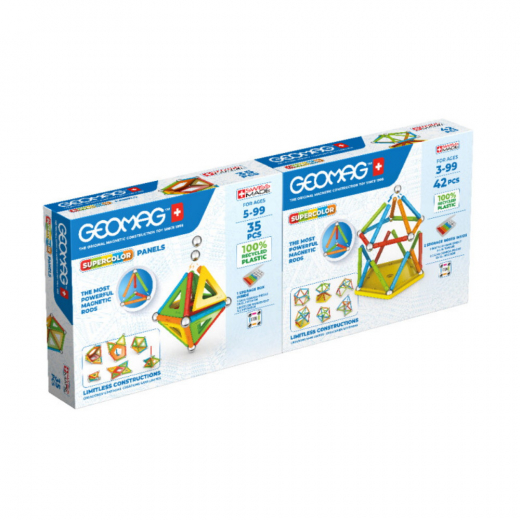 Geomag Supercolor Dobbelt pakke 35 + 42 dele i gruppen LEGETØJ / Byggeklodser / Geomag hos Spelexperten (GEO4815)