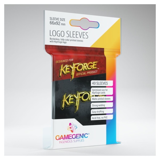Keyforge Logo Sleeves 66 x 92 mm - Black i gruppen  hos Spelexperten (GGS10005ML)