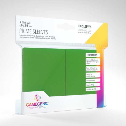 GameGenic Prime Sleeves Green 64 x 89 mm i gruppen SELSKABSSPIL / Tilbehør / Sleeves hos Spelexperten (GGS10019ML)