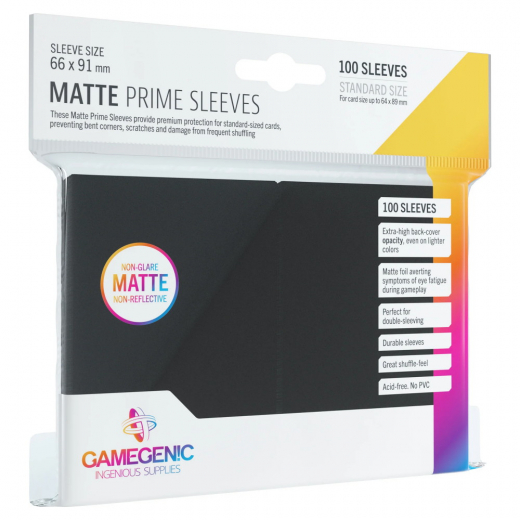 GameGenic Matte Prime Sleeves Black 64 x 89 mm i gruppen SELSKABSSPIL / Tilbehør / Sleeves hos Spelexperten (GGS10030ML)