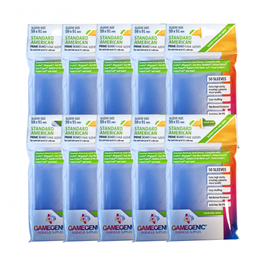 GameGenic Prime Sleeves Clear 57 x 89 mm x 10 i gruppen SELSKABSSPIL / Tilbehør / Sleeves hos Spelexperten (GGS10051ML-10p)