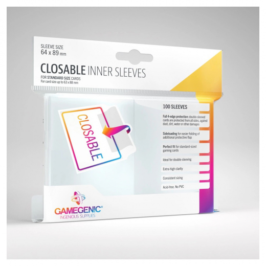 GameGenic Closable Inner Sleeves Clear 63 x 88 mm i gruppen SELSKABSSPIL / Tilbehør / Sleeves hos Spelexperten (GGS10128ML)