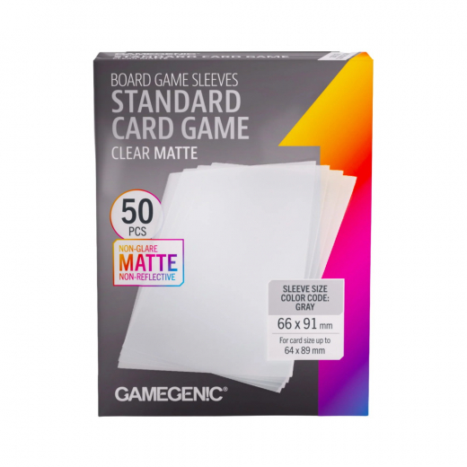 GameGenic Matte Sleeves 64 x 89 mm Clear  i gruppen SELSKABSSPIL / Tilbehør / Sleeves hos Spelexperten (GGS10193ML)