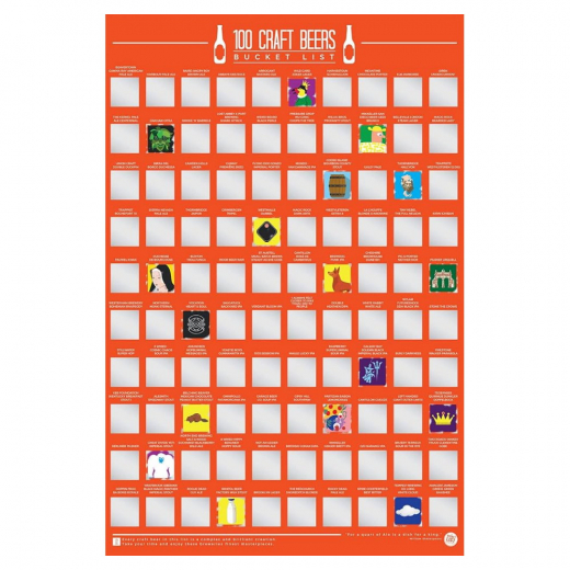 100 Craft Beers - Scratch Off Bucket List i gruppen LEGETØJ / Sjove gadgets / Sjove gaver hos Spelexperten (GR630020)