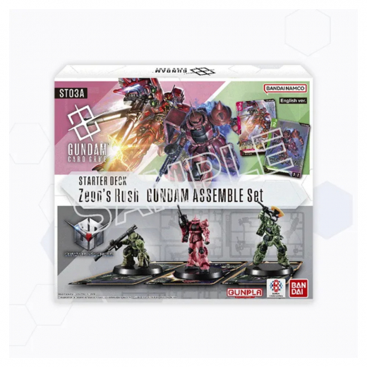 Gundam CG: Zeon's Rush Assemble Starter Set ST03A i gruppen SELSKABSSPIL / Kortspil hos Spelexperten (GUNCGSTA03)