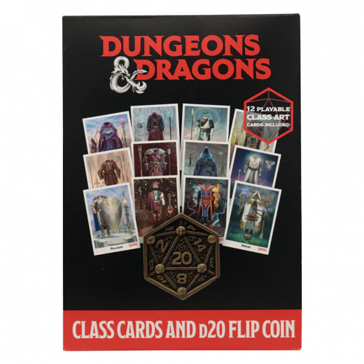 Dungeons & Dragons Class Cards and D20 Flip Coin i gruppen LEGETØJ / Collectibles / Dungeons & Dragons collectables hos Spelexperten (HAS-DUN21)