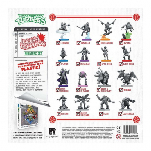 Unmatched Adventures: Teenage Mutant Ninja Turtles - Extra Toppings Miniatures Set (Exp.) i gruppen SELSKABSSPIL / Udvidelser hos Spelexperten (IEL0512)