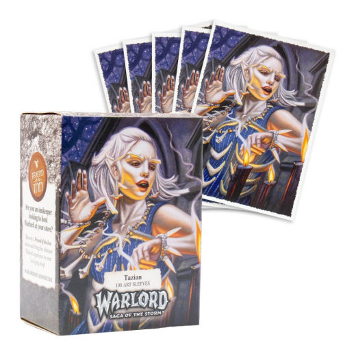 Sleeves Warlord: Saga of the Storm - Tazian 63 x 88 mm i gruppen SELSKABSSPIL / Tilbehør / Sleeves hos Spelexperten (ITA-SLV-ELF)