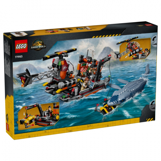 LEGO Jurassic World - Dinosaurieattack med båt och mosasaurus i gruppen LEGETØJ / LEGO hos Spelexperten (L-77983)