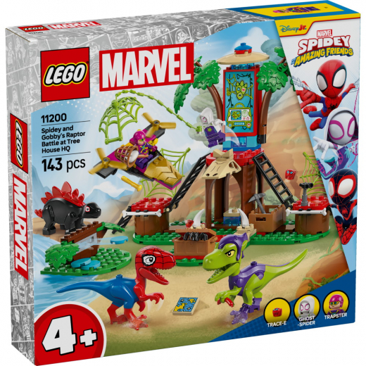 LEGO Marvel - Spideys og Gobbys raptor-kamp ved træhytten i gruppen LEGETØJ / LEGO hos Spelexperten (L11200)