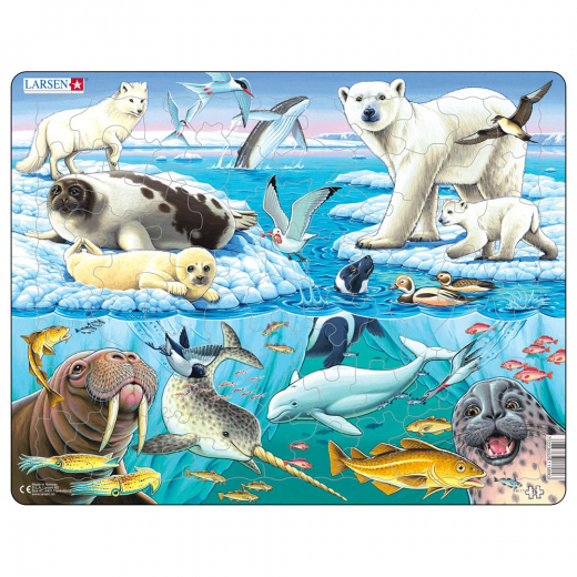Larsen Puslespil Arktiske dyrearter 75 brikker i gruppen PUSLESPIL / Puslespil til børn hos Spelexperten (LA-FH11)