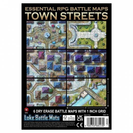 Essential RPG Battle Maps: Town Streets i gruppen SELSKABSSPIL / Rollespil hos Spelexperten (LBM099)
