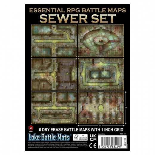 Essential RPG Battle Maps: Sewer Set i gruppen SELSKABSSPIL / Rollespil hos Spelexperten (LBM100)