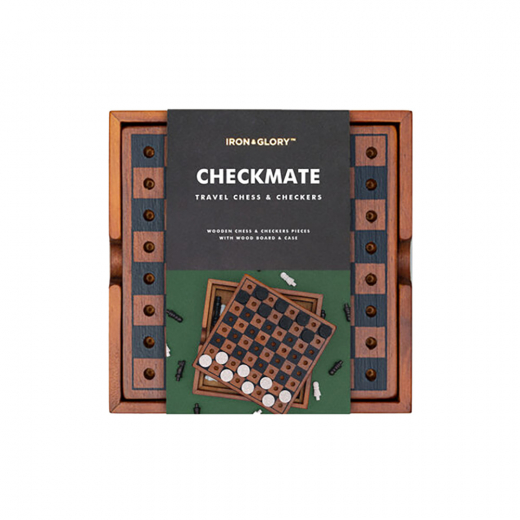 Wooden game Chess & Checkers i gruppen SELSKABSSPIL / Klassiske hos Spelexperten (LKIAGCC)