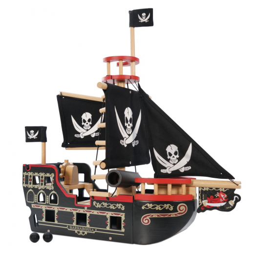 Le Toy Van - Barbarossa piratskib med figurer i gruppen LEGETØJ / Figurer og legesæt hos Spelexperten (LTV-TV246C)